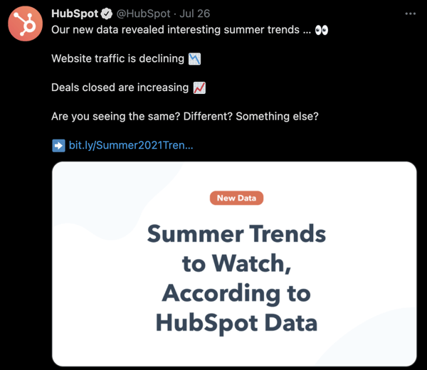 hubspot using twitter for content marketing, examples of content marketing